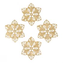 Article Poinsettias étoiles décoration de Noël métal Ø6cm 36pcs
