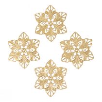 Article Poinsettias étoiles décoration de Noël métal Ø6cm 36 pcs