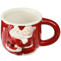Article Tasse de Noël en céramique Couple de Noël rouge blanc H8,5cm 2pcs