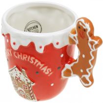 Article Tasse de Noël Merry Christmas rouge en céramique H10,5cm