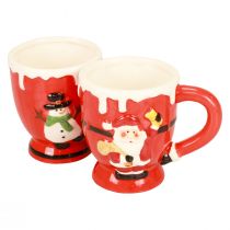 Tasses de Noël tasse Père Noël en céramique 10,5cm 2pcs