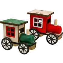 Article Train de Noël décoration ferroviaire locomotive en bois H7.5cm 4pcs