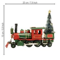 Article Train de Noël avec locomotive en sapin vert de Noël 20cm