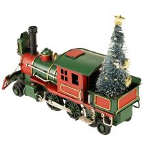 Article Train de Noël avec locomotive en sapin vert de Noël 20cm