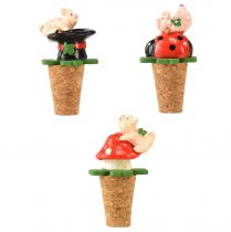 Article Bouchon de vin bouchon de champagne bouchon de vin symboles porte-bonheur 6,5 cm 3 pcs
