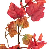 Article Guirlande de feuilles de vigne artificielles décoration d&#39;automne rouge 200 cm