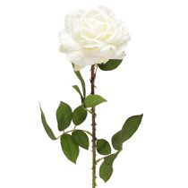 Article Rose Blanche Fausse Rose sur Tige Fleur de Soie Fausse Rose L72cm Ø13cm
