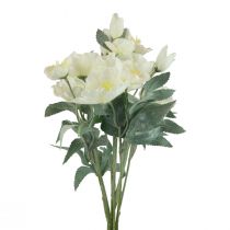 Roses de Noël Blanches Fleurs de Noël Artificielles Givrées L40cm