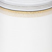 Article Ruban moiré blanc pour couronne, bordé de perles et de taffetas, ruban décoratif, ruban de deuil, largeur 100 mm, longueur 25 m