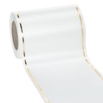 Article Ruban blanc à bordure dorée pour impression numérique, ruban satiné, imperméable, 25 m x 125 mm