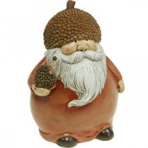 Figurine de diablotin avec gland et hérisson figurine décorative marron d&#39;automne H19cm