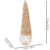 Article Figurine décorative de gnome à barbe, à suspendre, 17 cm, lot de 6.