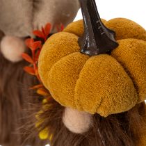 Article Figurine d'automne nain de jardin citrouille avec tournesol et barbe 16 cm 2 pièces