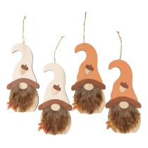 Article Pendentif Gnome décoration en bois nains d&#39;automne 21×10,5cm 4 pcs