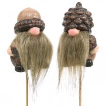 Bouchon décoratif Gnome cônes et glands en céramique 8 / 8.5cm 4pcs
