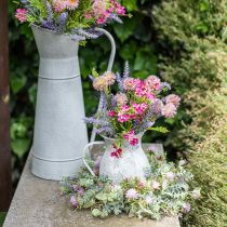 Couronne de prairie floquée de trèfle rose, vert Ø30cm