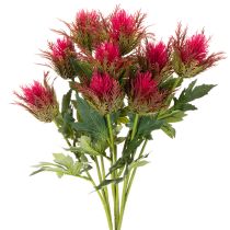 Article Branche de chardon rouge artificielle pour décoration, 67 cm, 3 pièces