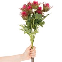 Article Branche de chardon rouge artificielle pour décoration, 67 cm, 3 pièces