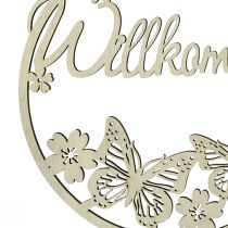 Article Panneau de bienvenue anneau décoratif en bois papillon Ø21,5cm 4 pièces