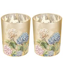 Article Élégant bougeoir à motifs floraux pour une décoration de chambre chaleureuse, 12,5 cm, lot de 2.