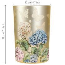 Article Porte-bougie chauffe-plat en verre à motif floral pour des moments de vie harmonieux, 18 cm