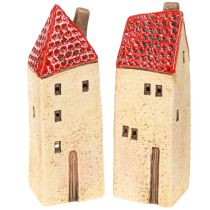 Article Lanterne de l&#39;Avent en céramique, décoration d&#39;automne, H18/18,5 cm, 2 pièces