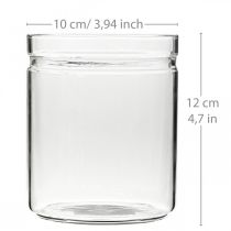 Vase à fleurs, cylindre en verre, vase en verre rond Ø10cm H12cm