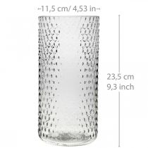 Vase à fleurs, vase en verre, verre à bougie, lanterne en verre Ø11,5cm H23,5cm