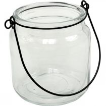 Lanterne lanterne à suspendre en verre avec anse Ø8cm H10.5cm