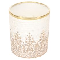 Article Porte-bougie chauffe-plat en verre à motif floral, Ø8 cm H9 cm, lot de 2