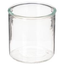 Article Vase cylindrique en verre transparent et polyvalent, 10 cm, lot de 3.