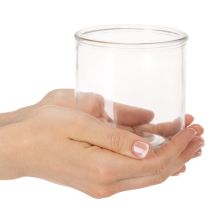 Article Vase cylindrique en verre transparent et polyvalent, 10 cm, lot de 3.