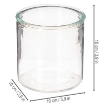 Article Vase cylindrique en verre transparent et polyvalent, 10 cm, lot de 3.