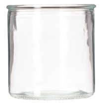 Article Vase cylindrique en verre transparent et polyvalent, 10 cm, lot de 3.