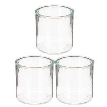 Article Vase cylindrique en verre transparent et polyvalent, 10 cm, lot de 3.