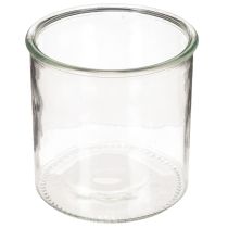 Article Porte-bougie chauffe-plat en verre, rond, verre transparent, polyvalent, 12 cm, lot de 2