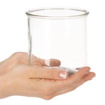 Article Porte-bougie chauffe-plat en verre, rond, verre transparent, polyvalent, 12 cm, lot de 2