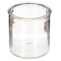 Article Photophore rond en verre transparent, 8 cm, lot de 3