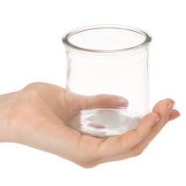 Article Photophore rond en verre transparent, 8 cm, lot de 3