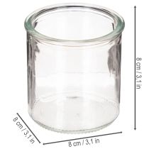 Article Photophore rond en verre transparent, 8 cm, lot de 3