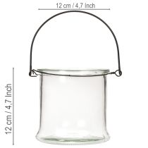 Article Lanterne suspendue en verre Ø12cm H12,5cm (lot de 2)