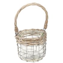 Article Lanterne suspendue décoration métal verre saule Ø13cm H12cm 2pcs