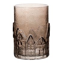 Article Porte-bougies chauffe-plat en verre pour décoration de table 23 cm