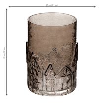 Article Porte-bougies chauffe-plat en verre pour décoration de table 23 cm