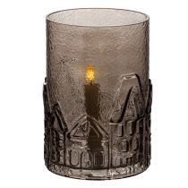 Article Porte-bougies chauffe-plat en verre pour décoration de table 23 cm