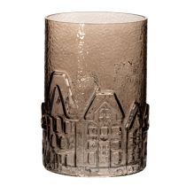 Article Porte-bougies chauffe-plat en verre pour décoration de table 23 cm