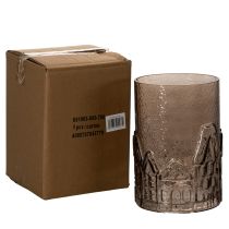 Article Porte-bougies chauffe-plat en verre pour décoration de table 23 cm
