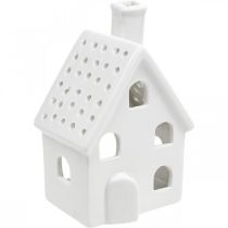 Article Lanterne Maison Céramique Lumineuse Avent Blanc H14cm 2 pcs