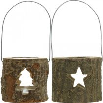 Article Photophore à suspendre Photophore bois 7,5cm 2pcs