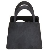 Article Lanterne Décoration Sac Métal avec Coeur Anthracite H18cm 2pcs